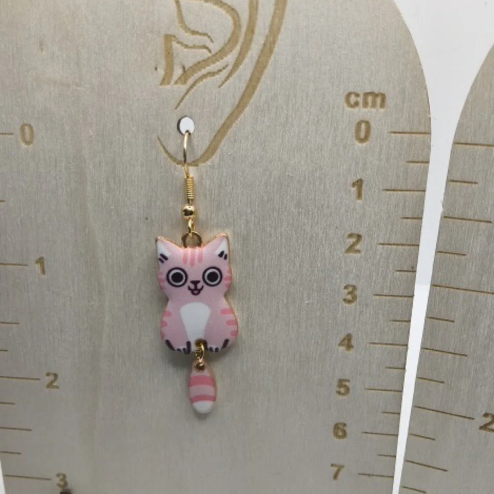 Cute‎ Pink Cat Earrings